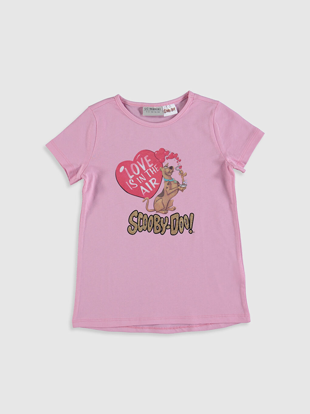 Pembe Bisiklet Yaka Kısa Kollu Kız Çocuk Tişört