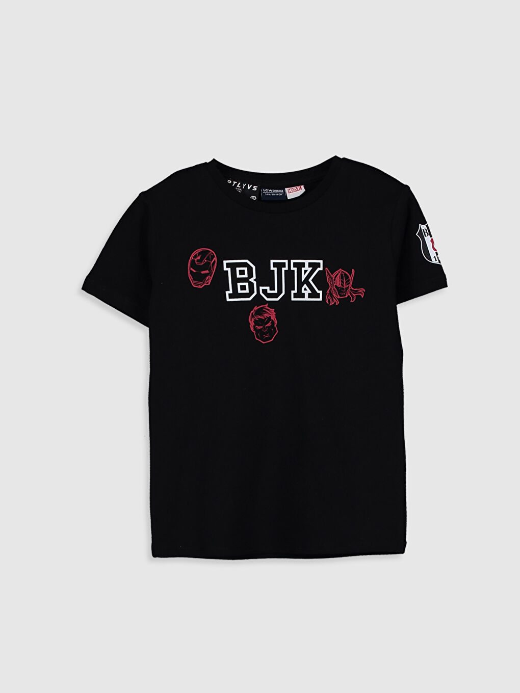 Siyah Erkek Çocuk Beşiktaş Baskılı Pamuklu Tişört