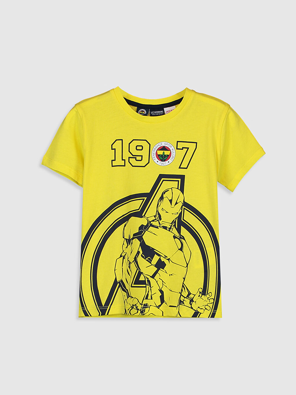 Sarı Erkek Çocuk Fenerbahçe Baskılı Taraftar Tişört