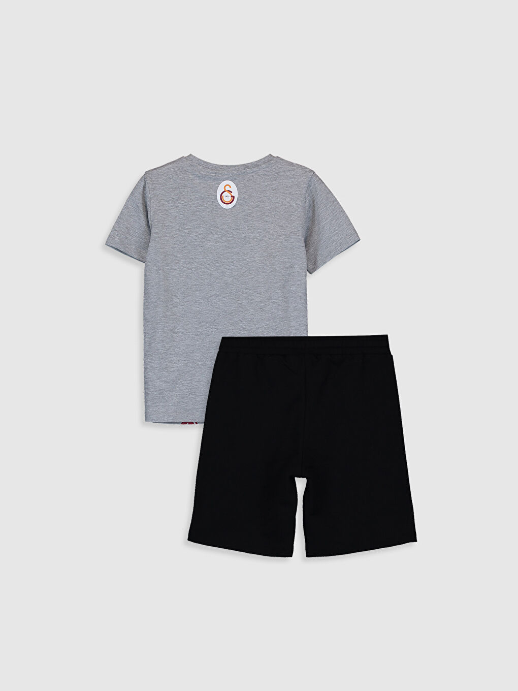 Gri Erkek Çocuk Galatasaray Baskılı Taraftar Tişört ve Şort-1