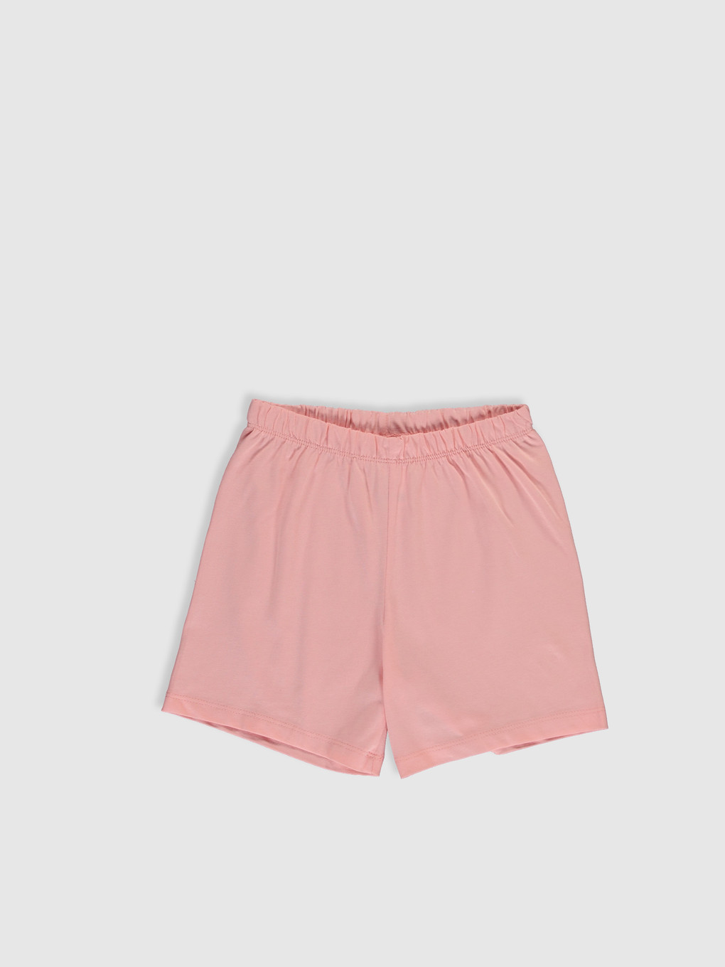 Gri Bisiklet Yaka Kısa Kollu Kız Çocuk Pijama Takım-3