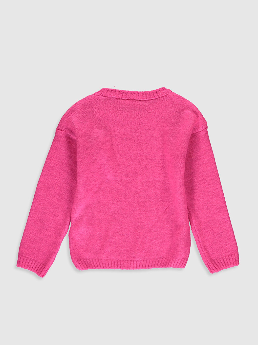 Crew Neck Long Sleeve Girls Sweater-1