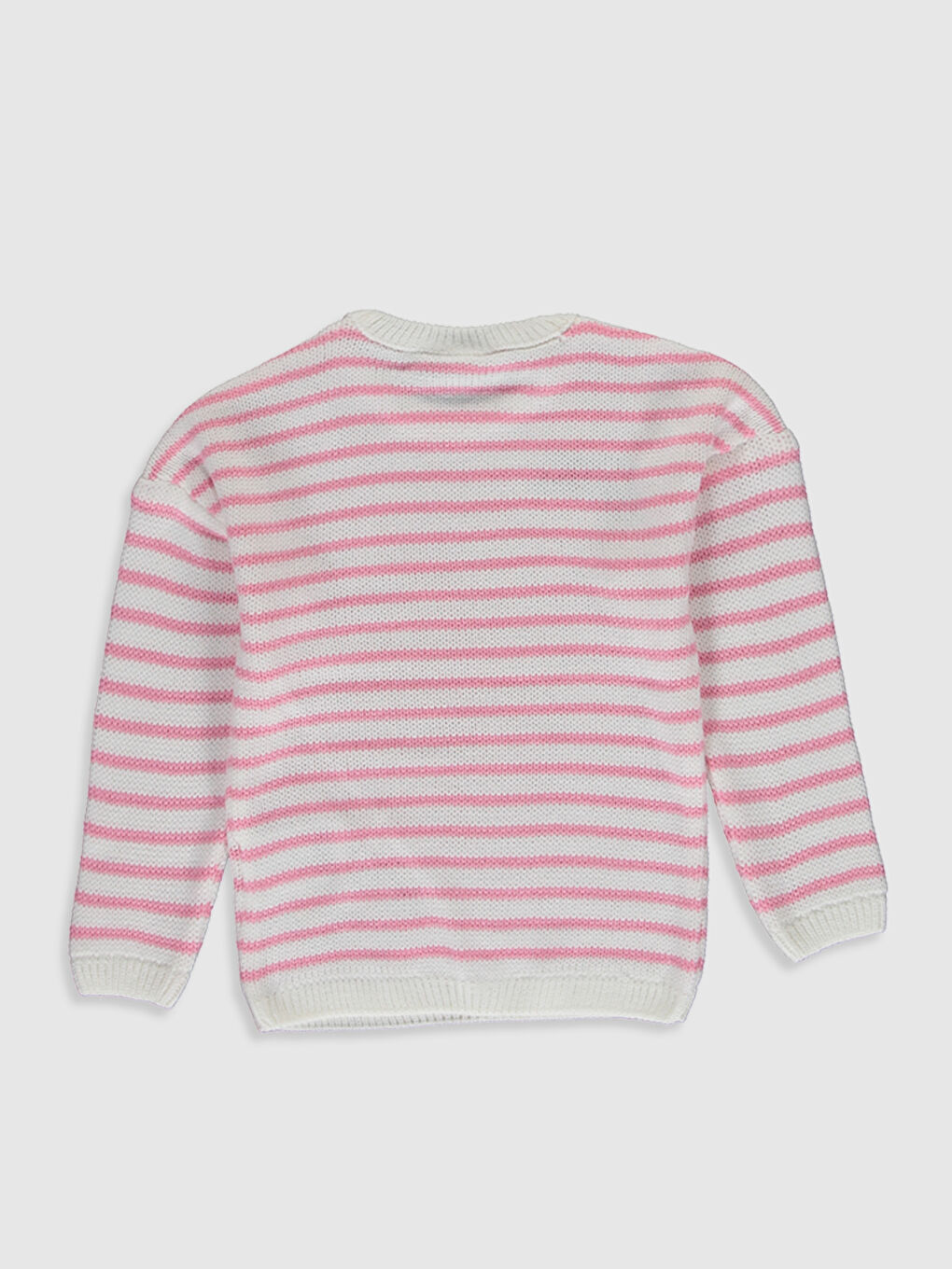 Pembe Bisiklet Yaka Uzun Kollu Kız Çocuk Kazak-1