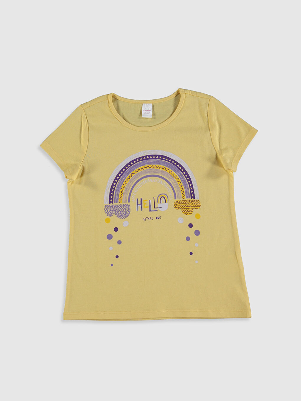 Sarı Bisiklet Yaka Kısa Kollu Kız Çocuk Pijama Takım-2