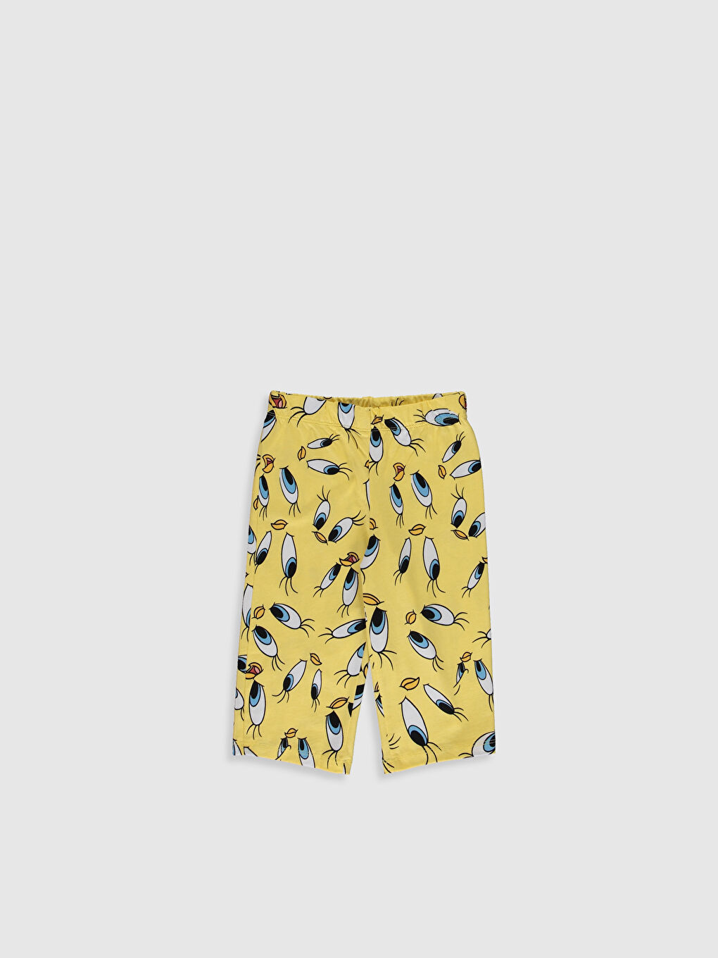 Sarı Bisiklet Yaka Kısa Kollu Kız Çocuk Pijama Takım-3