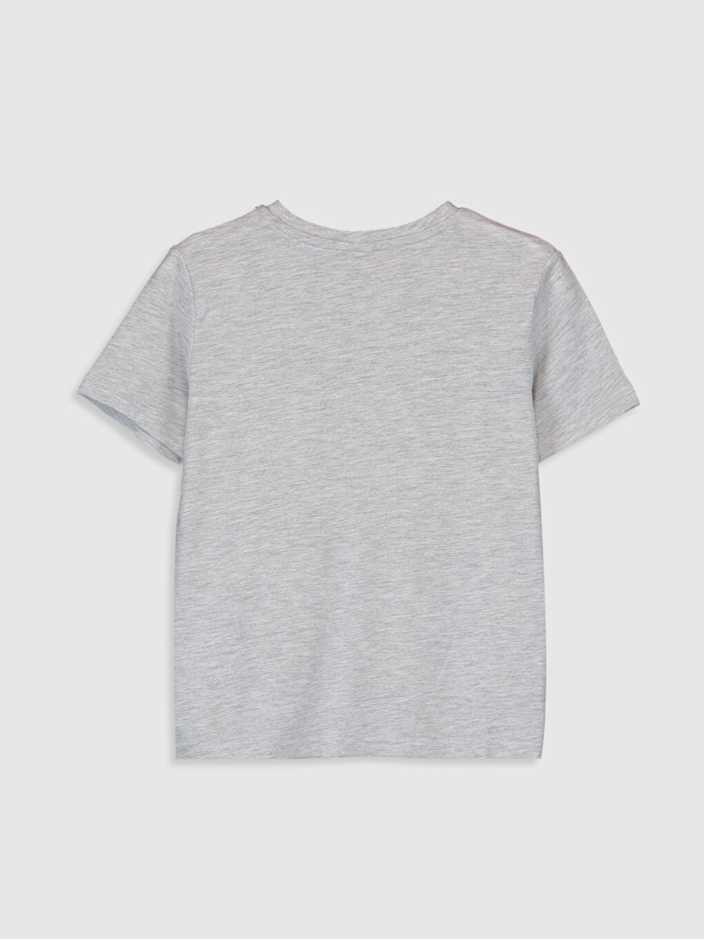 Gri Bisiklet Yaka Kısa Kollu Erkek Çocuk Tişört-1