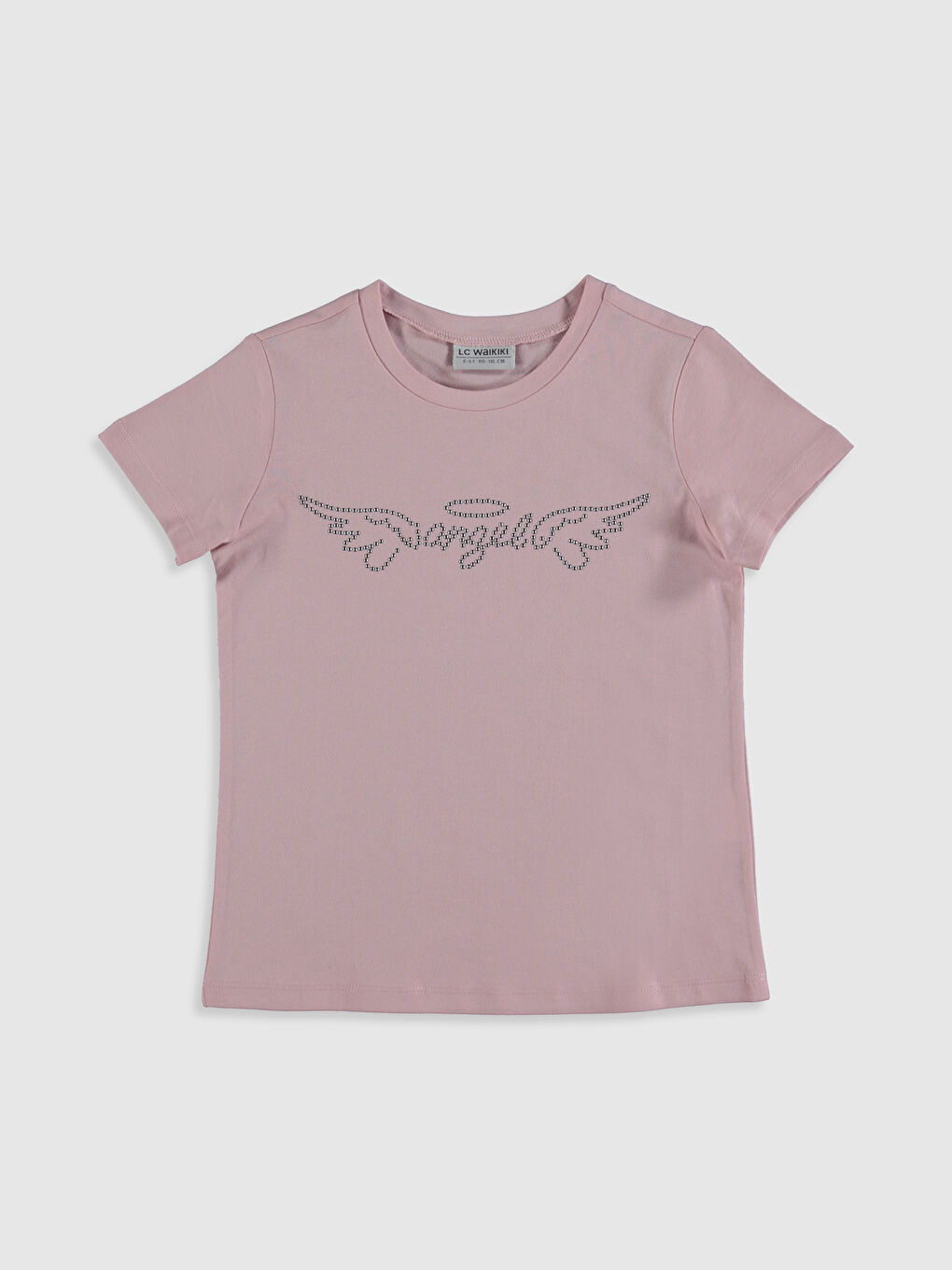 Pembe Bisiklet Yaka Kısa Kollu Kız Çocuk Tişört