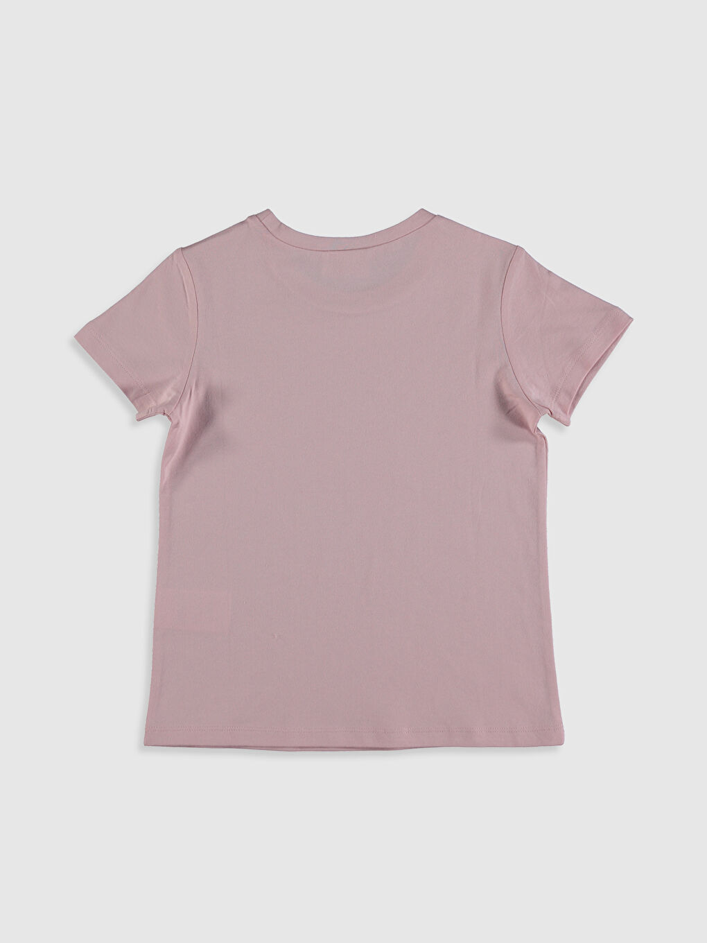 Pembe Bisiklet Yaka Kısa Kollu Kız Çocuk Tişört-1