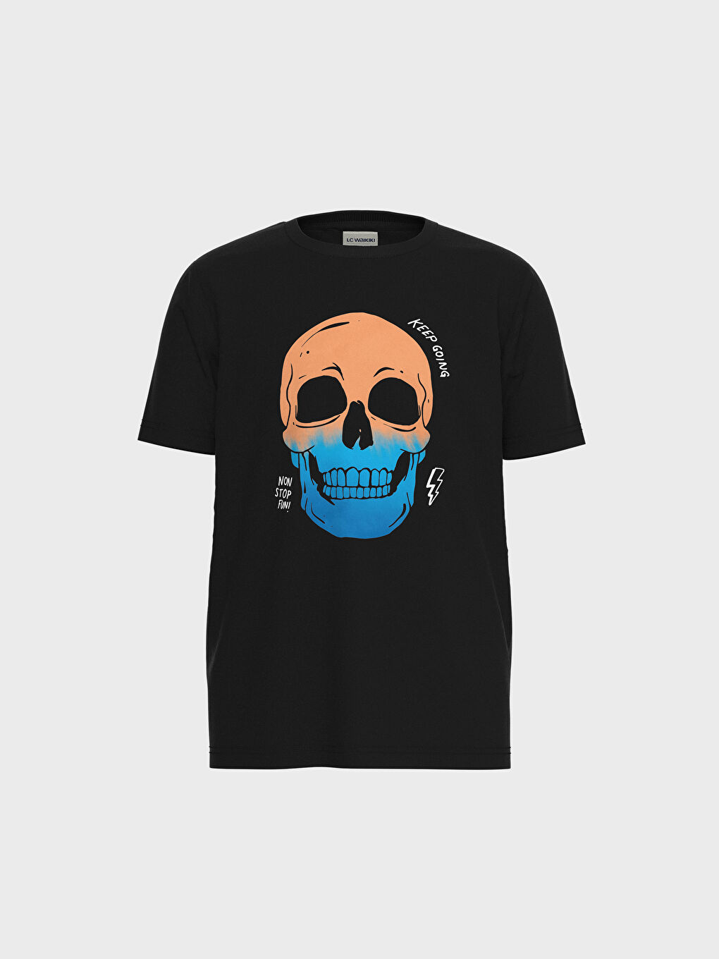 Antrasit Bisiklet Yaka Kısa Kollu Erkek Çocuk Tişört