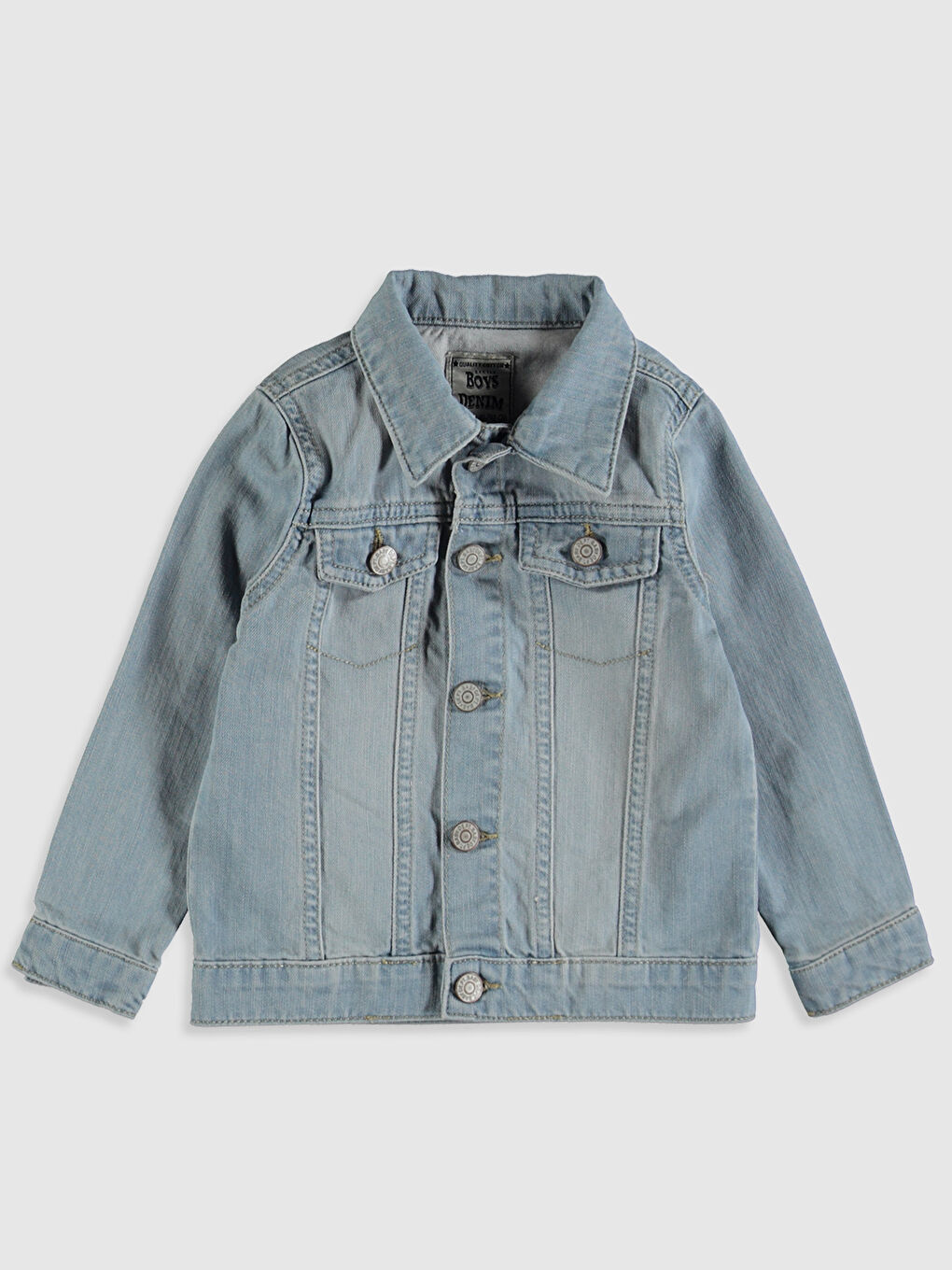 جاكيت جينز بومبر للأولاد الرضع بياقة قميص