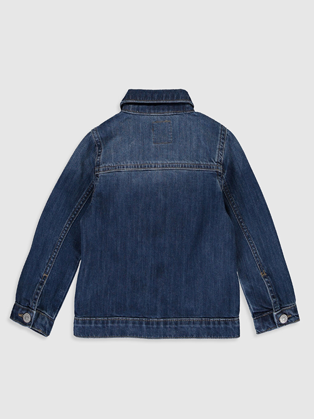 İndigo Gömlek Yaka Erkek Bebek Bomber Jean Ceket-2
