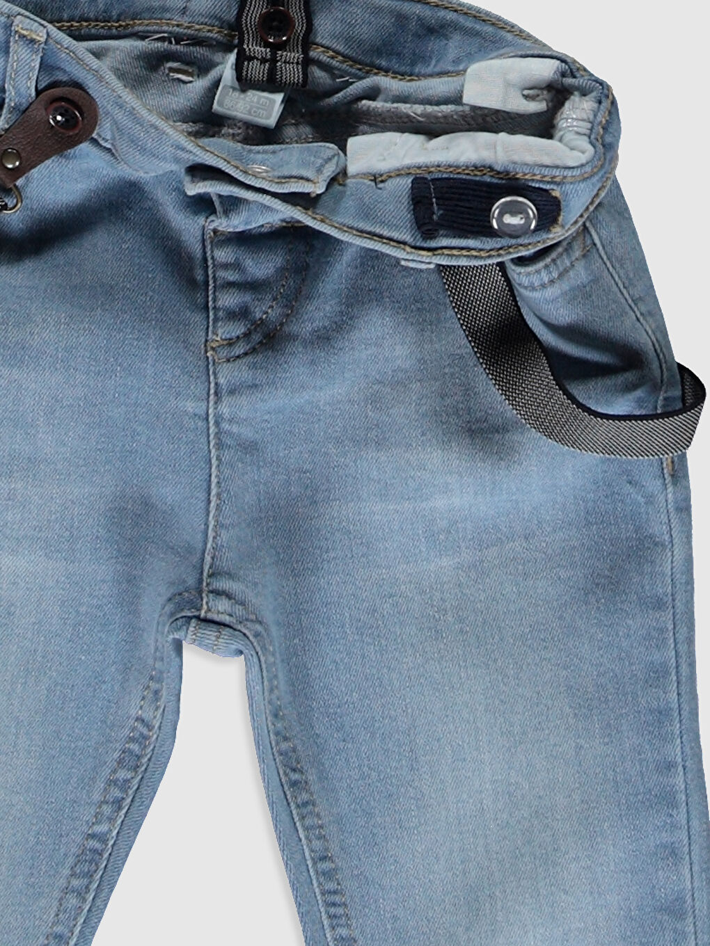 İndigo Erkek Bebek Jean Pantolon ve Pantolon Askısı-8