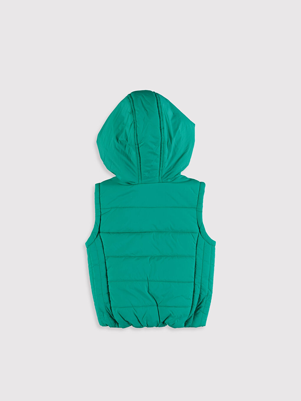 Yeşil Kapüşonlu Basic Erkek Bebek Fermuarlı Yelek-1