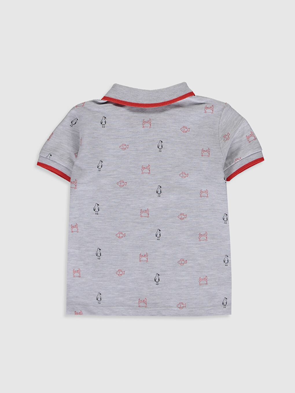 T-shirt I Stampuar Me Jakë Polo Dhe Mëngë Të Shkurtra Për Foshnja Djem-1