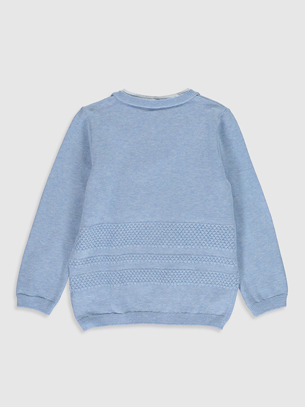 Mavi Gömlek Yaka Uzun Kollu Erkek Bebek Kazak-1