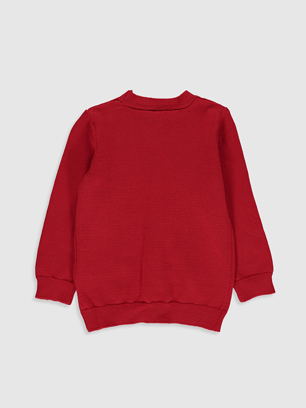 Kırmızı V Yaka Uzun Kollu Erkek Bebek Hırka-1