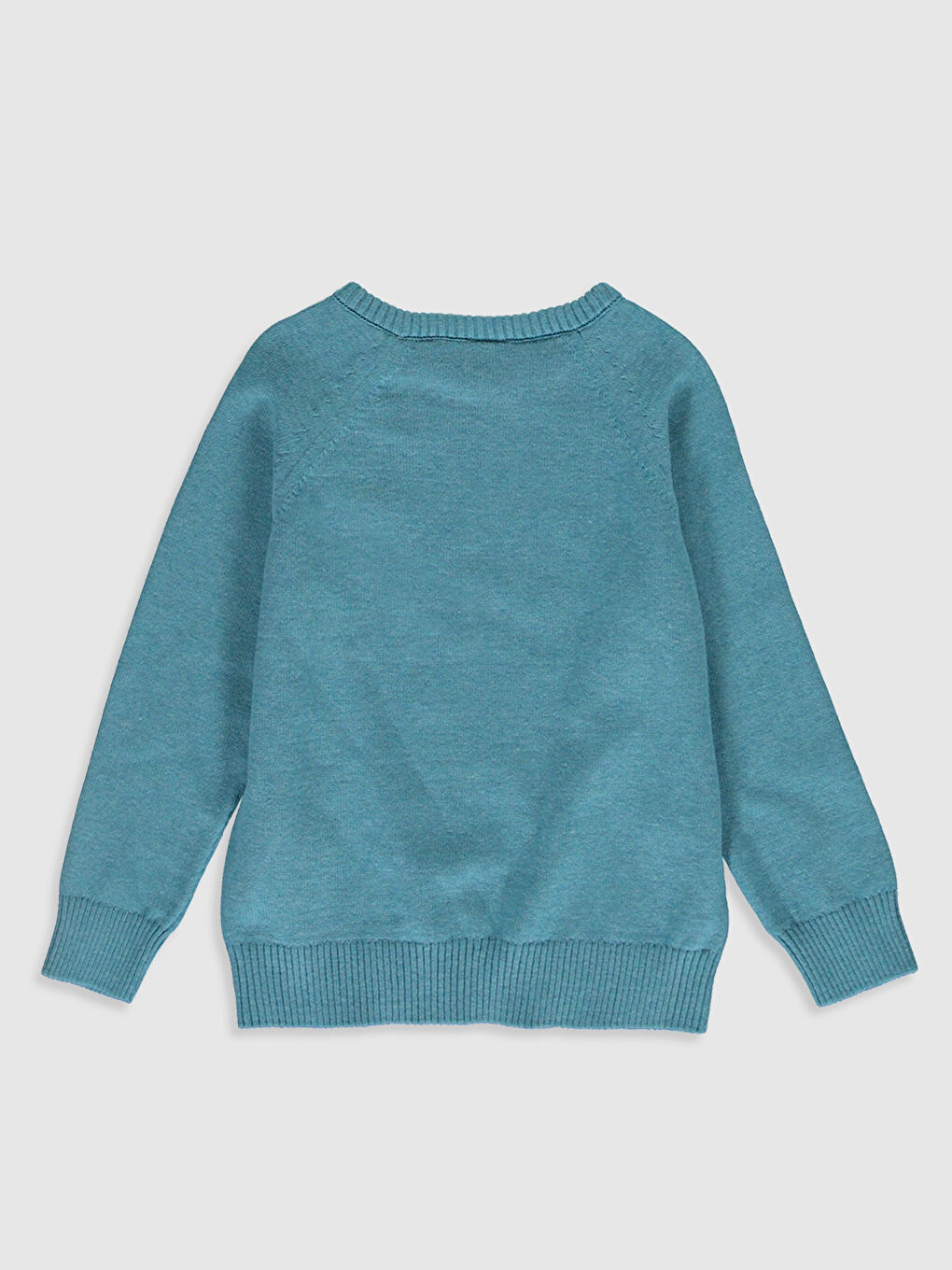 Turkuaz Bisiklet Yaka Uzun Kollu Erkek Bebek Kazak-1