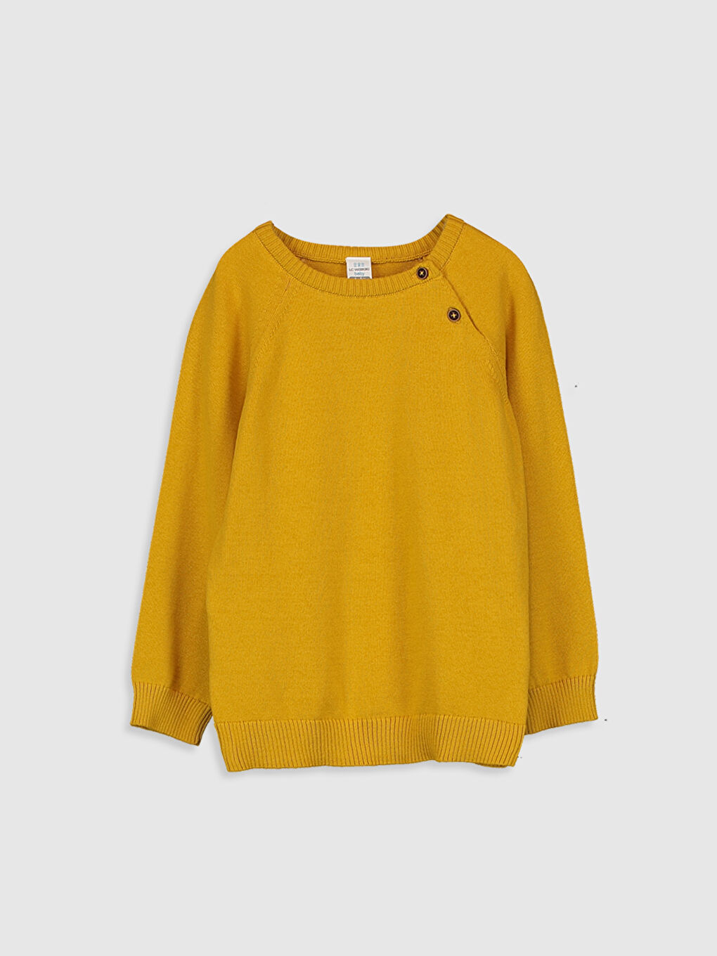 Sarı Bisiklet Yaka Uzun Kollu Erkek Bebek Kazak