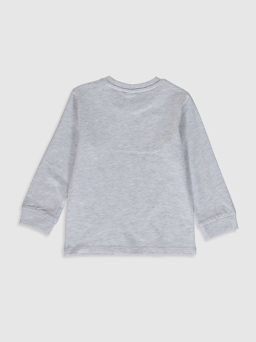 Bej Bisiklet Yaka Uzun Kollu Erkek Bebek Tişört-1