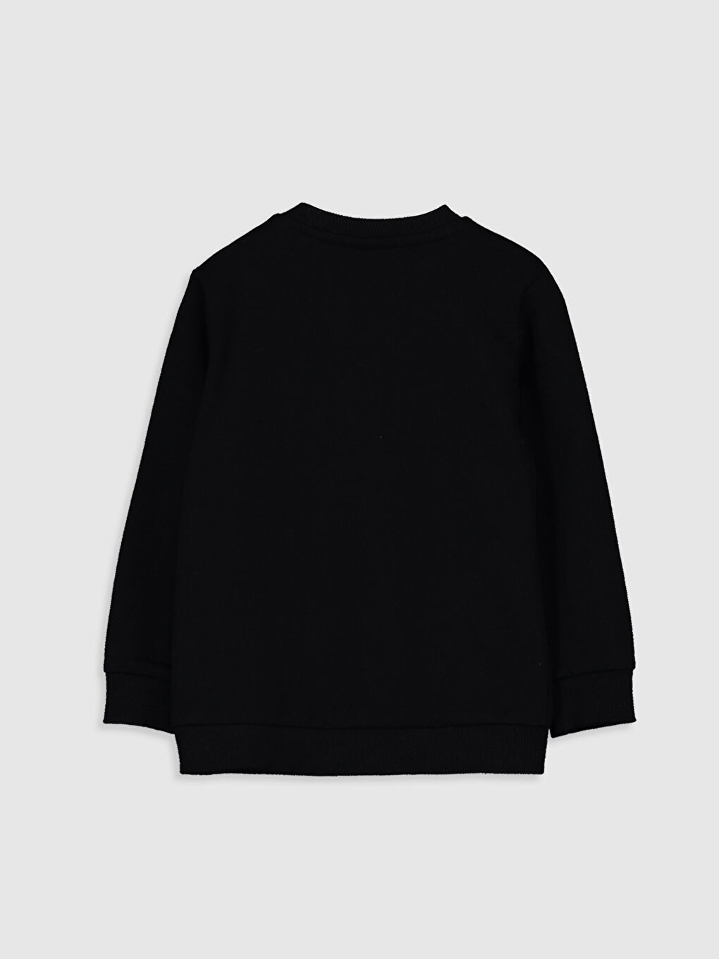 Siyah Bisiklet Yaka Uzun Kollu Erkek Bebek Sweatshirt-1