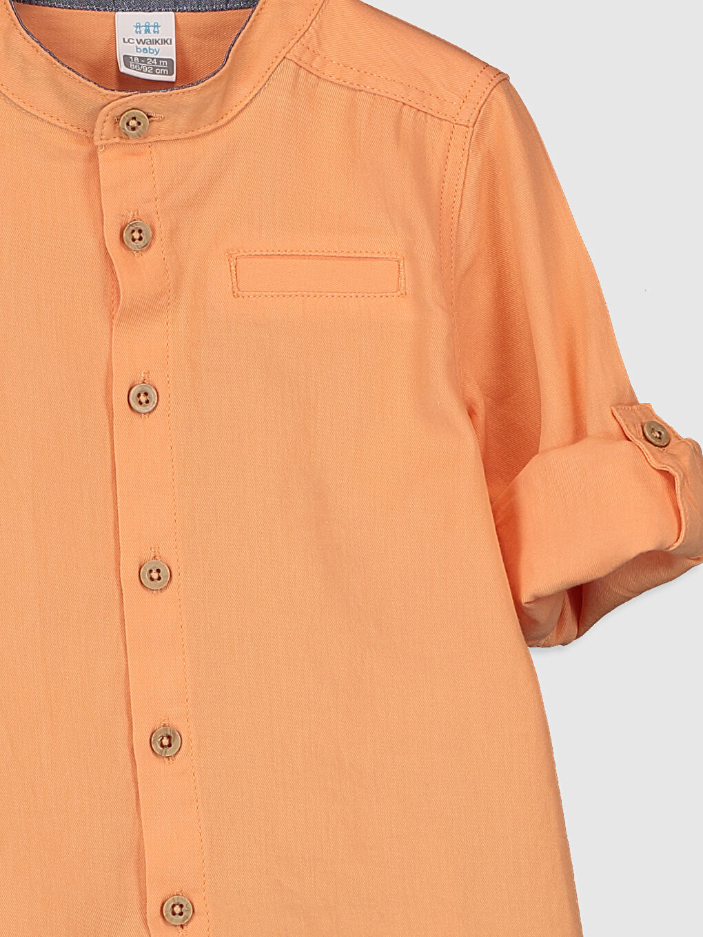 Mercan Hakim Yaka Uzun Kollu Erkek Bebek Gömlek-2