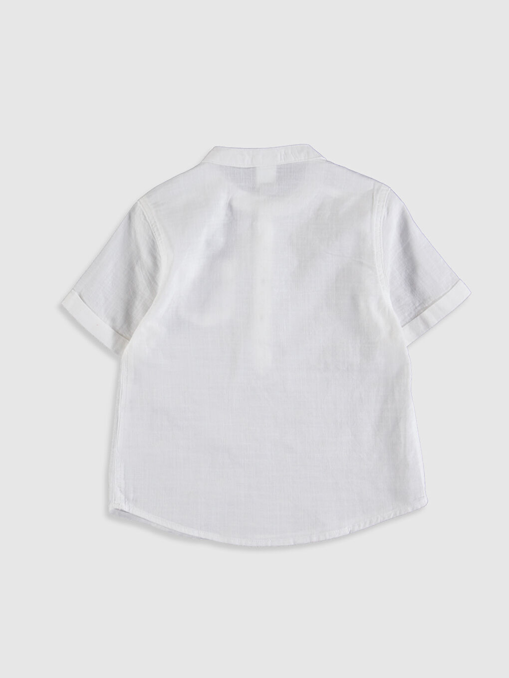 Рубашка для малышей мальчиков с воротником-стойкой и коротким рукавом-1