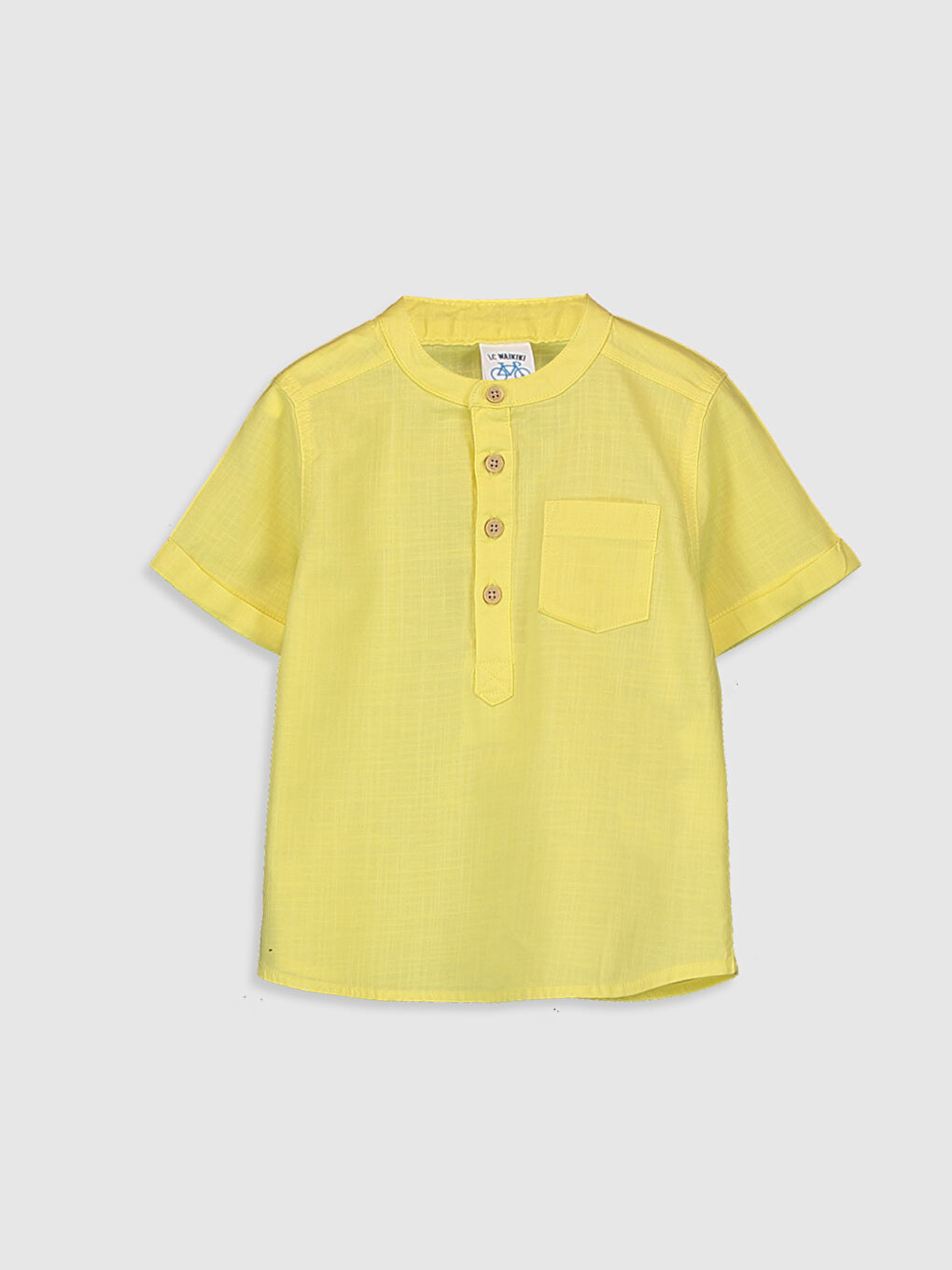 Chemise Basique à Manches Courtes Col Mao pour Bébé Garçons-1