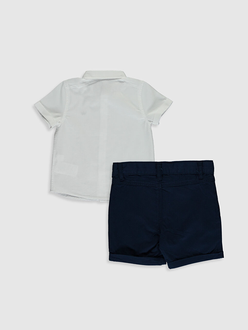 طقم أولادي رضع شورت و قميص بأكمام قصيرة و بابيون 3 قطع أساسي-1