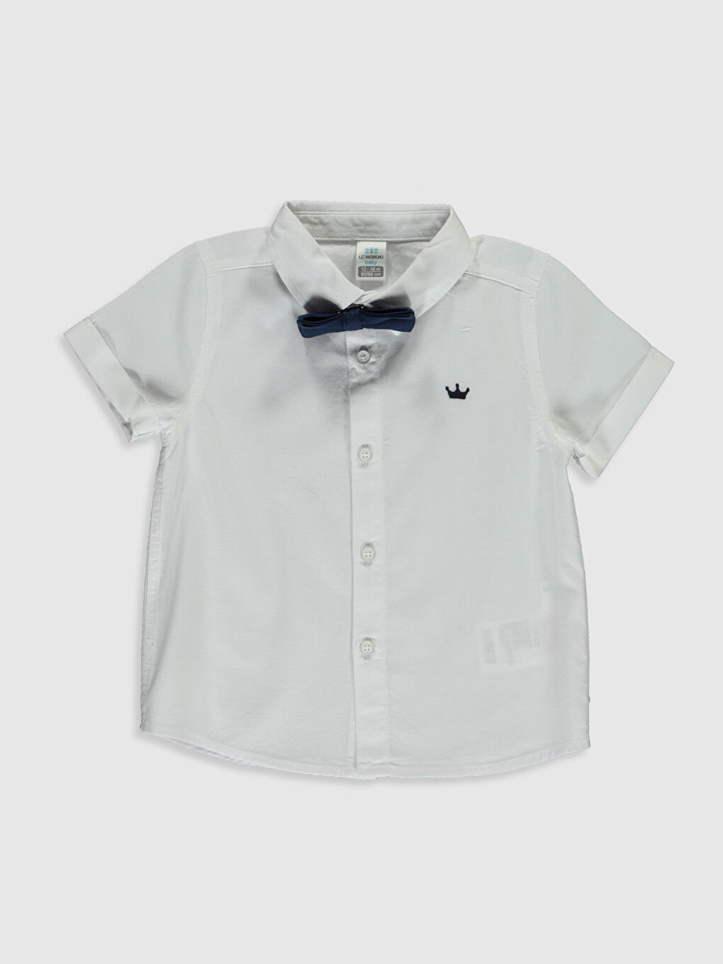 طقم أولادي رضع شورت و قميص بأكمام قصيرة و بابيون 3 قطع أساسي-2