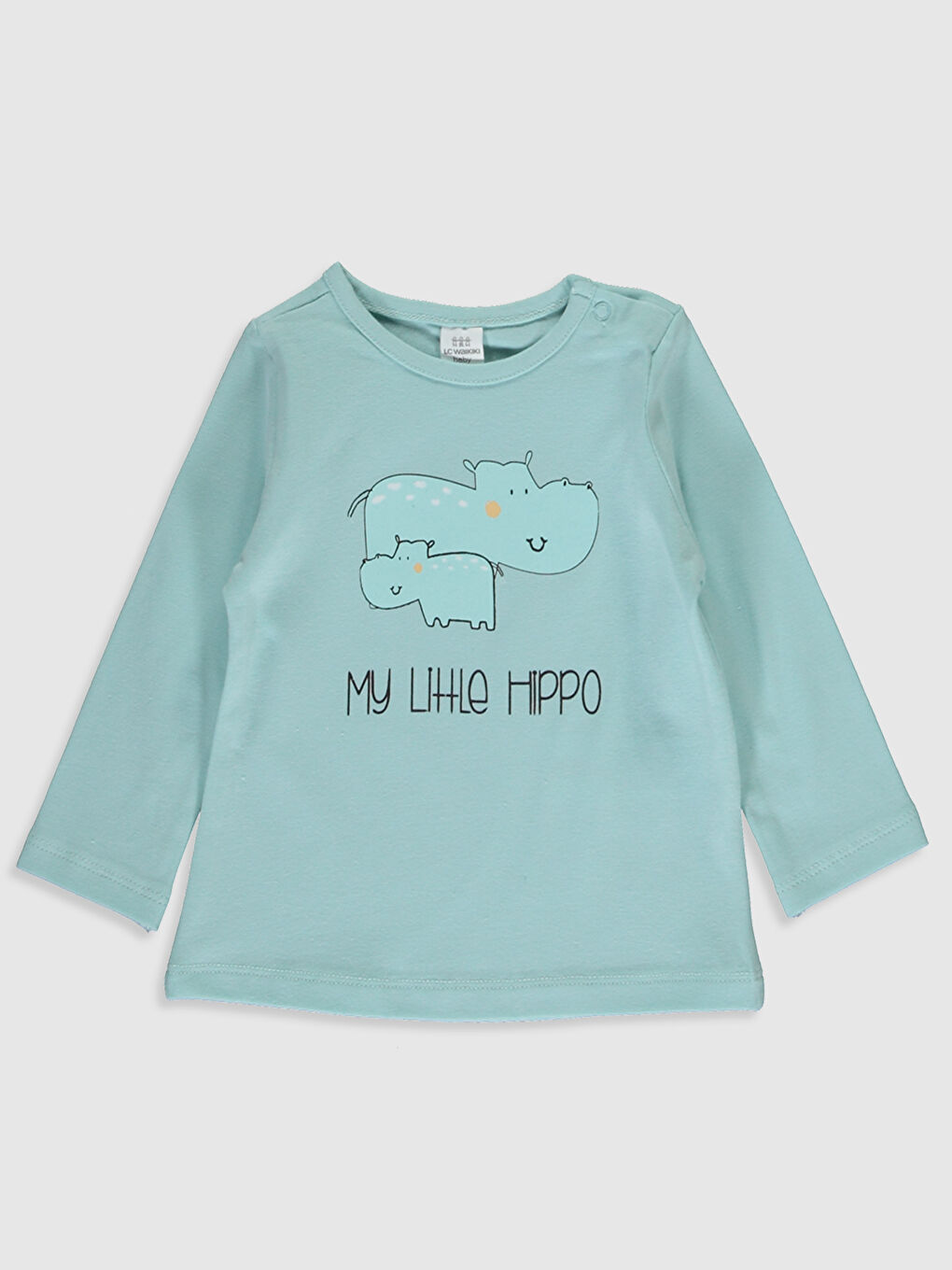 Beyaz Bisiklet Yaka Uzun Kollu Erkek Bebek Tişört-3