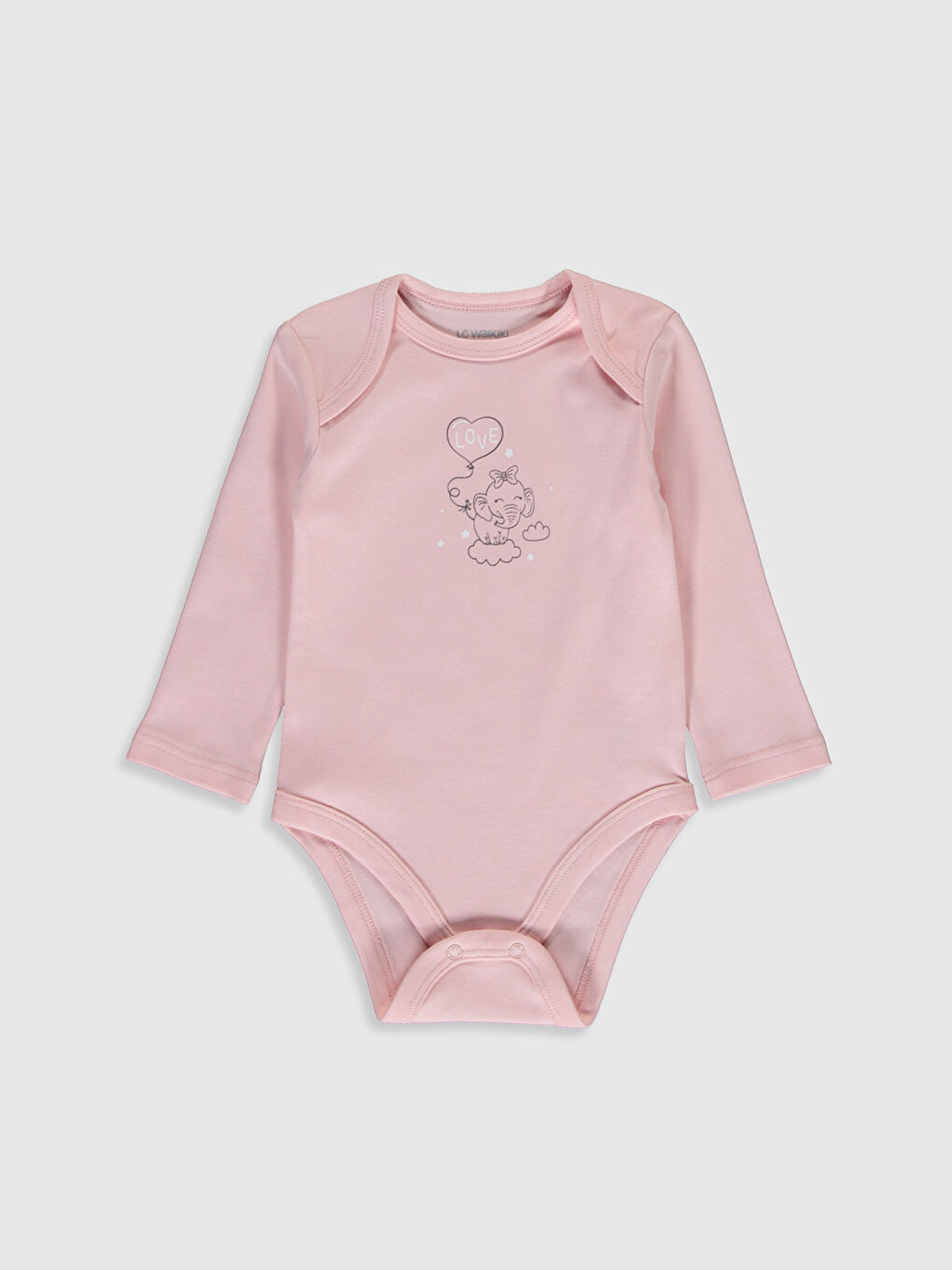 Crew Neck Long Sleeve Cotton Baby Girl Body with Snap Crotch 2-Pack-2