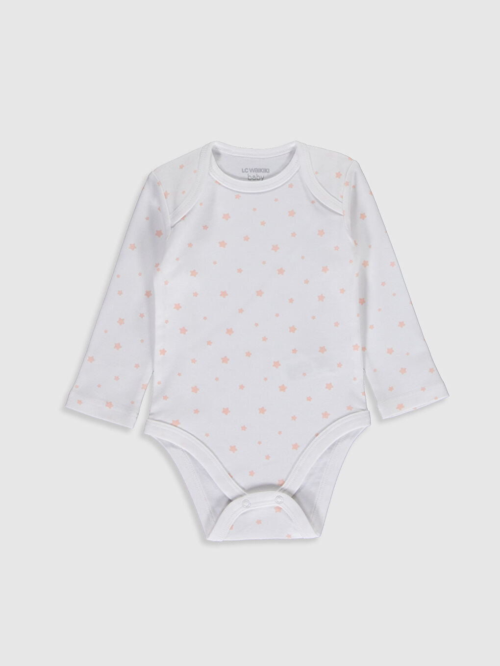 Crew Neck Long Sleeve Cotton Baby Girl Body with Snap Crotch 2-Pack-3