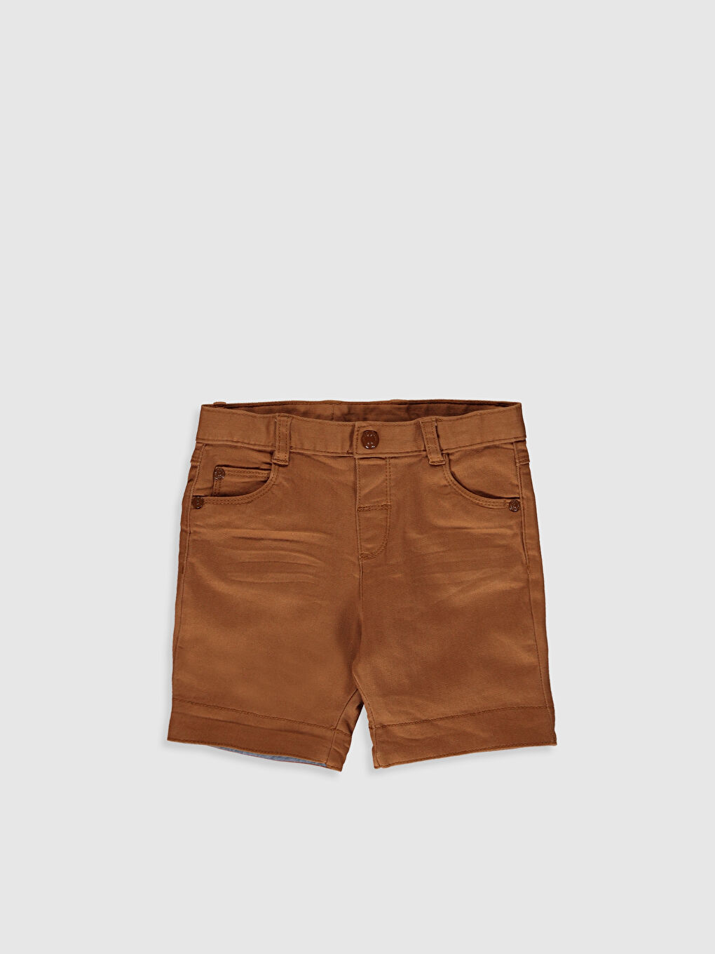 Kahverengi Basic Erkek Bebek Şort-1