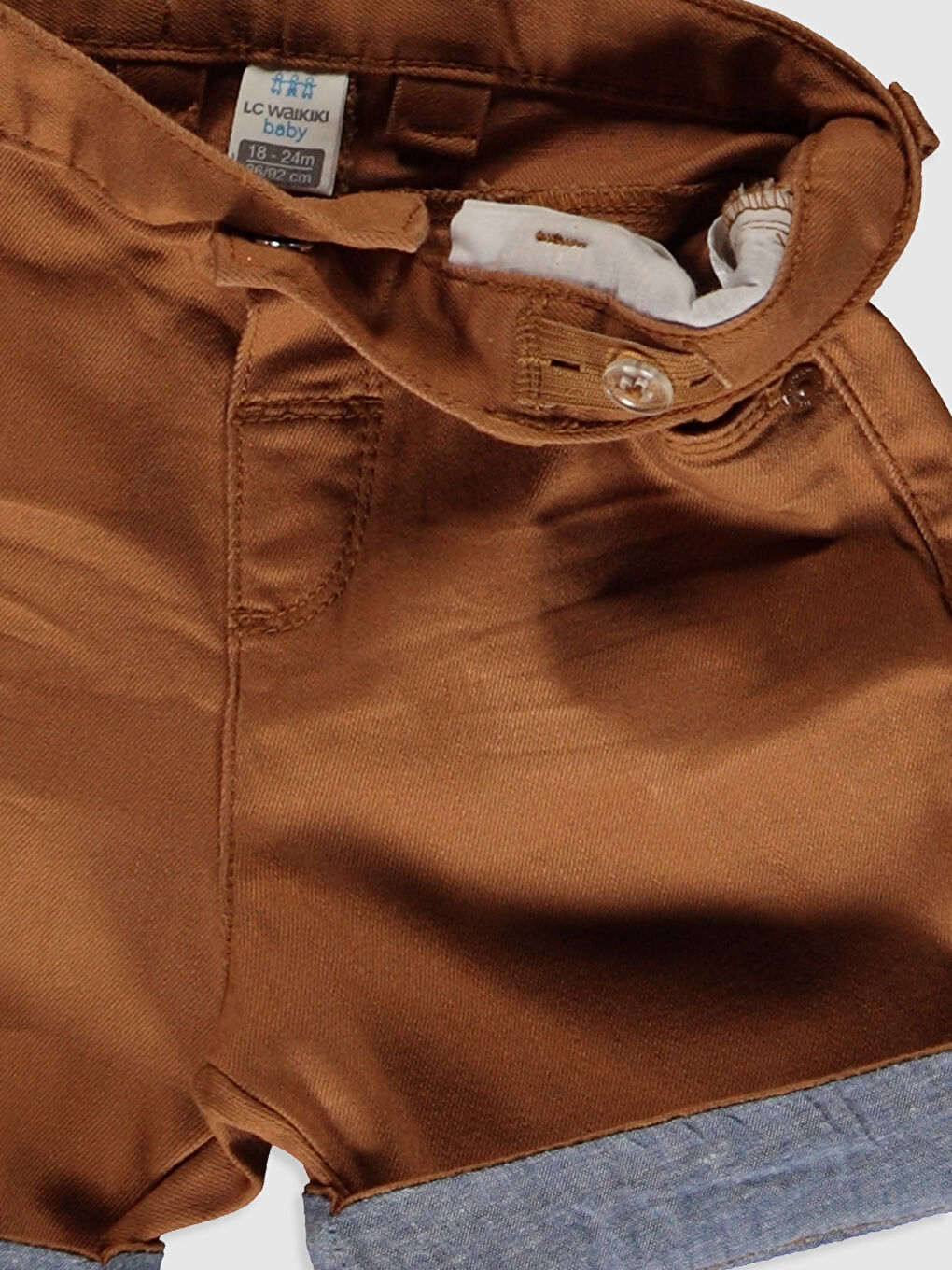 Kahverengi Basic Erkek Bebek Şort-3