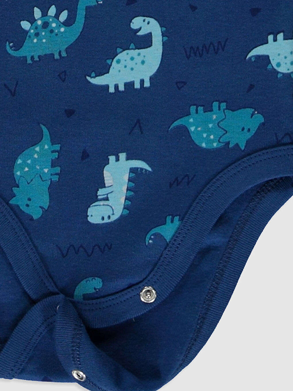 Beyaz Bisiklet Yaka Kısa Kol Baskılı Erkek Bebek Çıtçıtlı Body 2'li-5