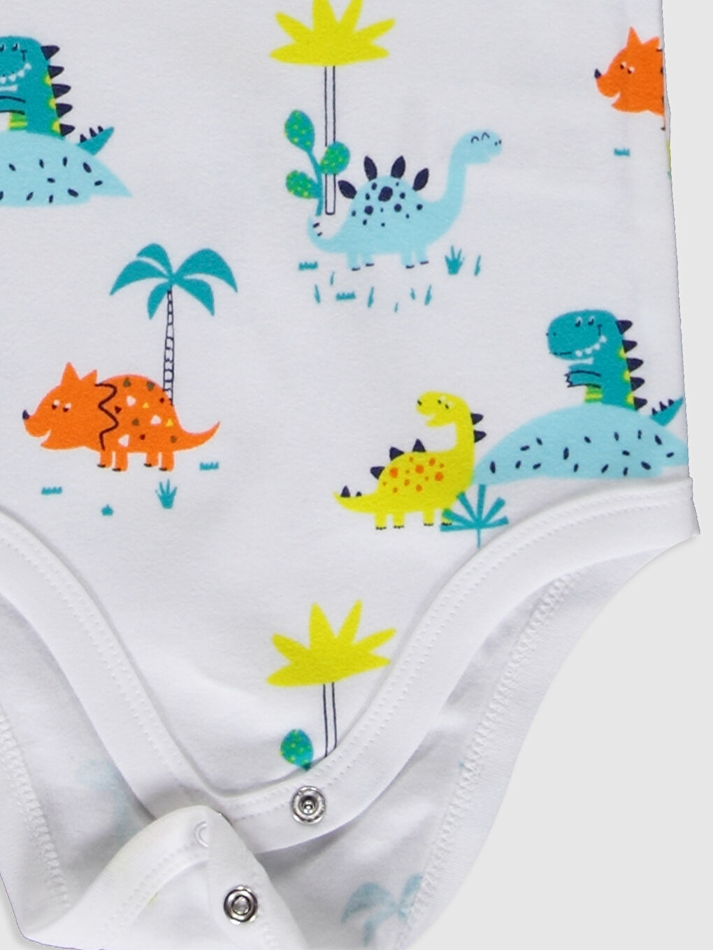 Lacivert Bisiklet Yaka Kısa Kol Baskılı Erkek Bebek Çıtçıtlı Body 2'li-5