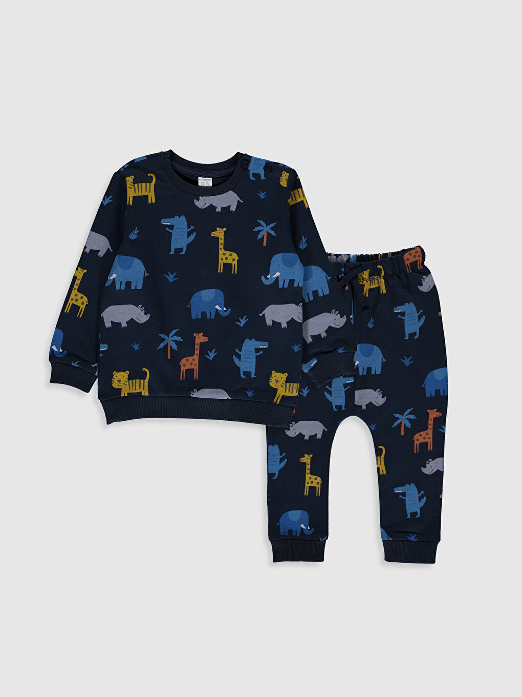 Lacivert Uzun Kollu Erkek Bebek Takım