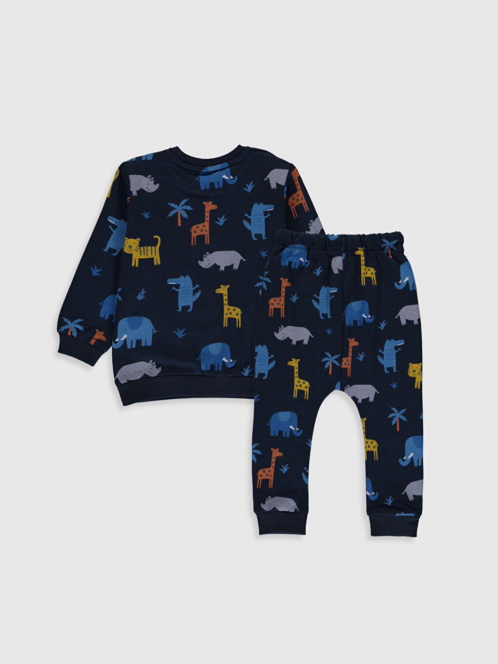 Lacivert Uzun Kollu Erkek Bebek Takım-1