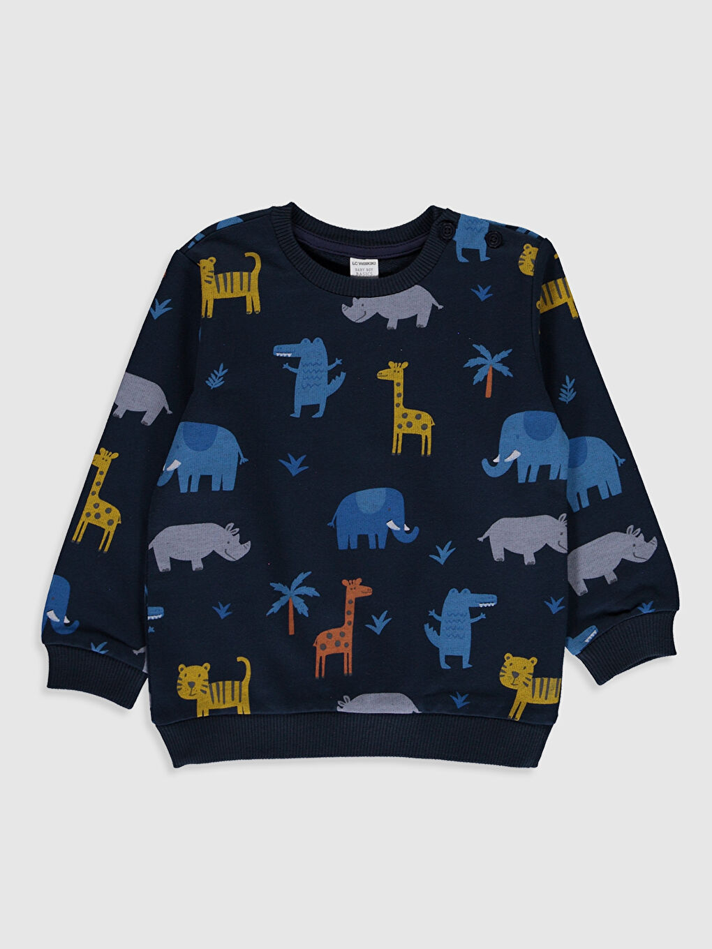 Lacivert Uzun Kollu Erkek Bebek Takım-2