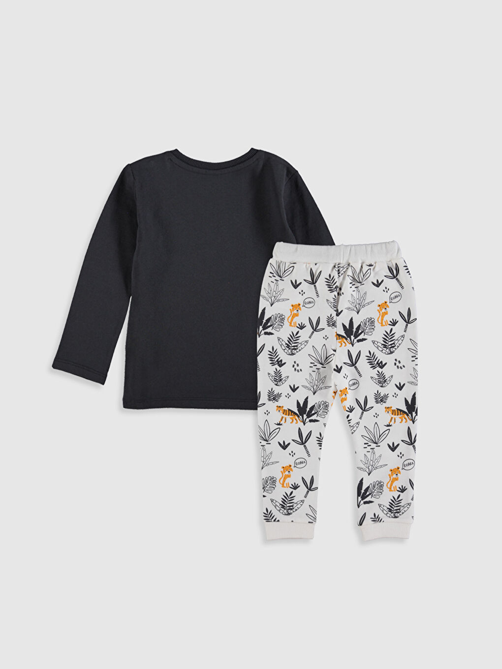 Antrasit Uzun Kollu Erkek Bebek Takım-1