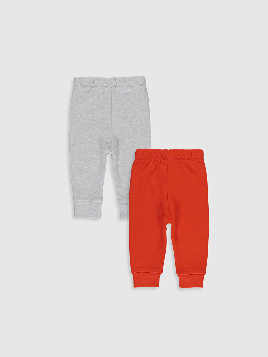 Turuncu Beli Lastikli Erkek Bebek Pijama Alt 2'li-1