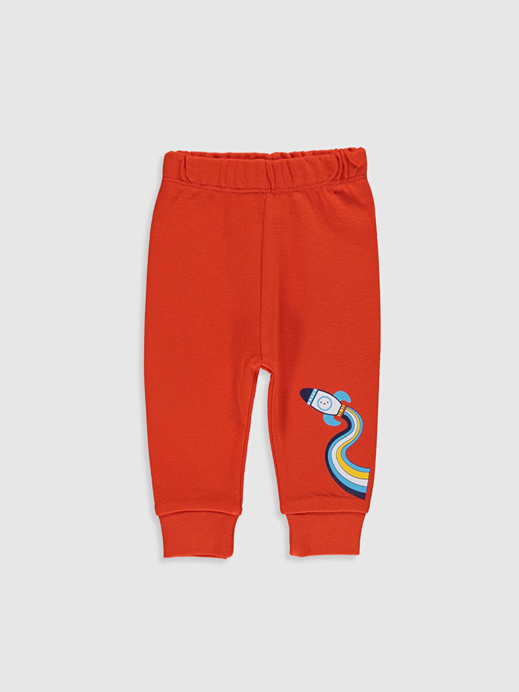 Turuncu Beli Lastikli Erkek Bebek Pijama Alt 2'li-2