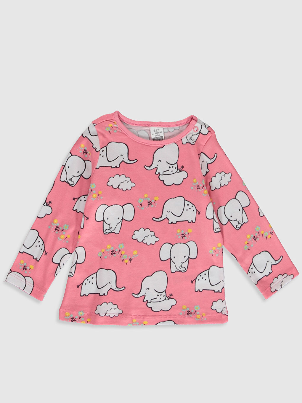 طقم بيجامة بناتي ياقة دائرية كم طويل 4 قطع-2