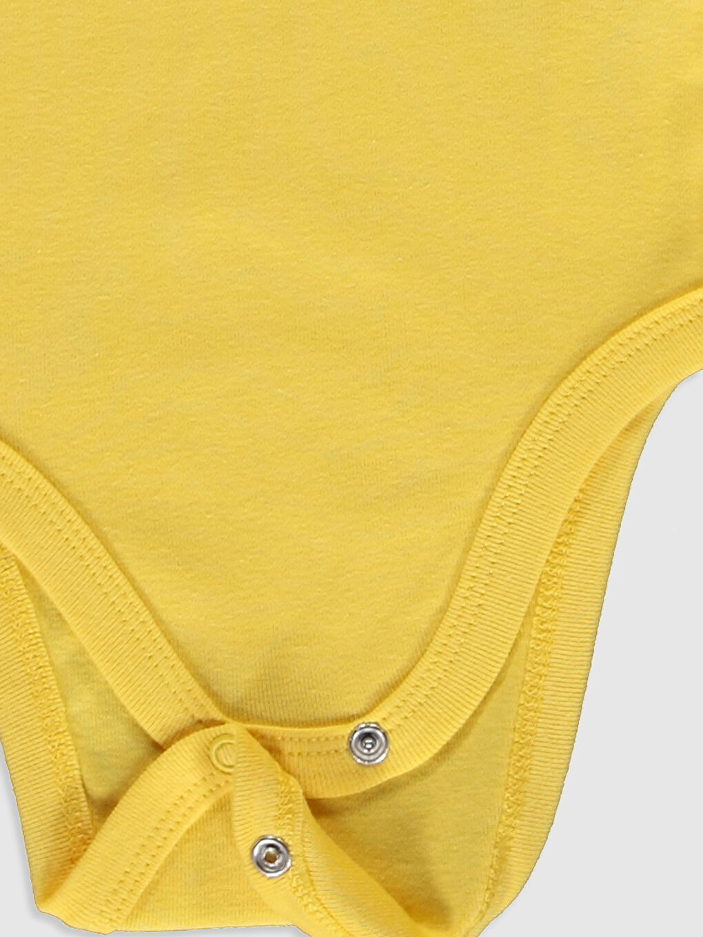 Sarı Bisiklet Yaka Kısa Kollu Kız Bebek Çıtçıtlı Bodysuit 2'li-4
