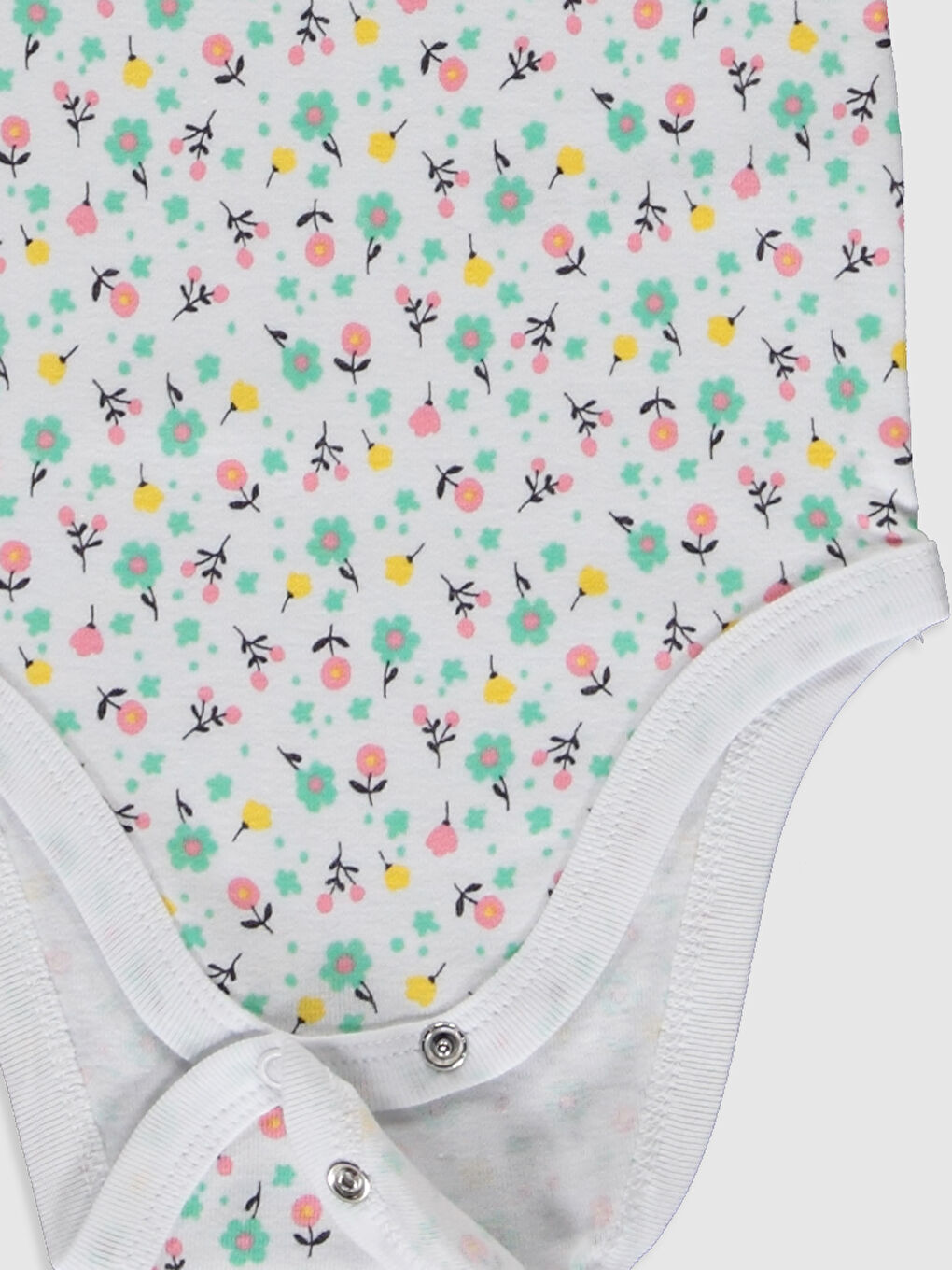 Sarı Bisiklet Yaka Kısa Kollu Kız Bebek Çıtçıtlı Bodysuit 2'li-5