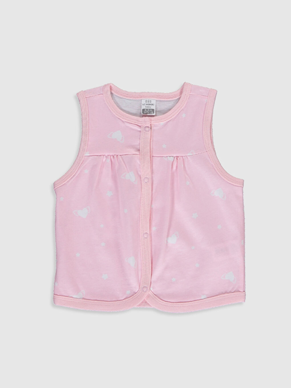 Ekru Bisiklet Yaka Uzun Kol Baskılı Pamuklu Kız Bebek Pijama Takımı 3'lü-2