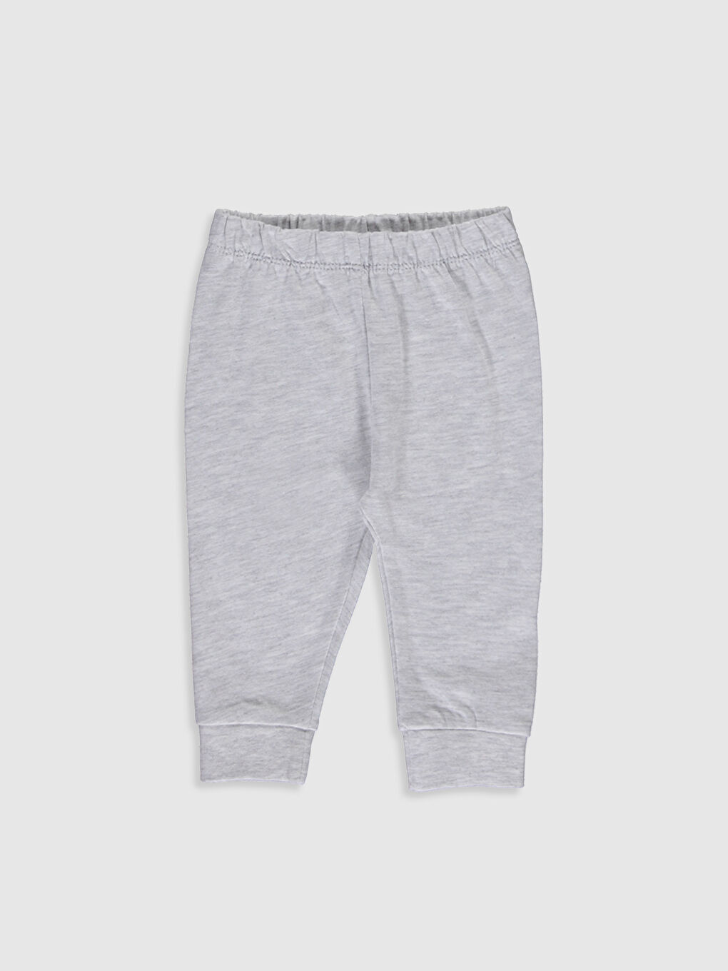 Ekru Bisiklet Yaka Uzun Kol Baskılı Pamuklu Kız Bebek Pijama Takımı 3'lü-4