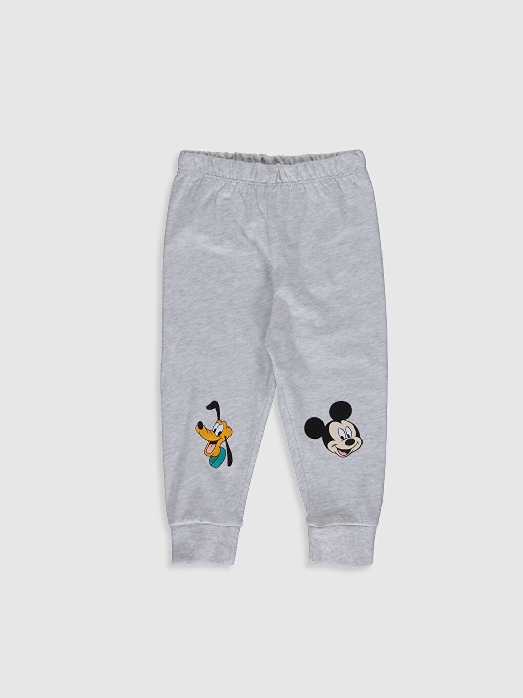 Yeşil Bisiklet Yaka Uzun Kollu Disney Baskılı Erkek Bebek Pijama Takımı-3