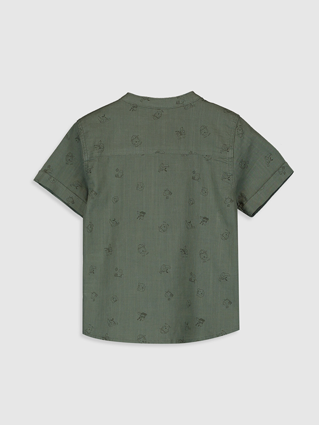 Grandad Collar Short Sleeve Baby Boys' Shirt-1