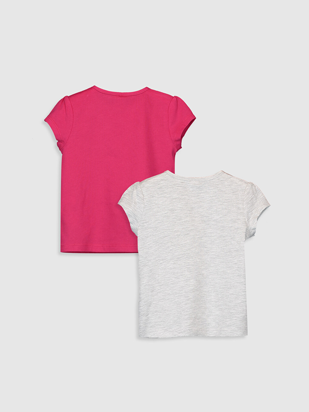 Crew Neck Short Sleeve Basic Baby Girl T-shirt 2 Pieces-1
